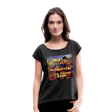Load image into Gallery viewer, ZOOMI WEARS-Women's Roll Cuff T-Shirt - heather black