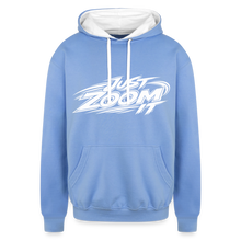 Load image into Gallery viewer, ZOOMI "Just Zoom It" Contrast Hoodie - sky blue/white
