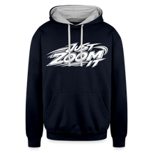 Load image into Gallery viewer, ZOOMI "Just Zoom IT" Contrast Hoodie - navy/heather gray
