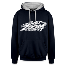 Load image into Gallery viewer, ZOOMI "Just Zoom It" Contrast Hoodie - navy/heather gray