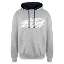 Load image into Gallery viewer, ZOOMI "Just Zoom IT" Contrast Hoodie - heather gray/navy