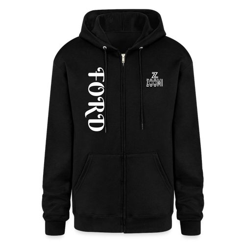 FORD-Unisex Full Zip Hoodie - black