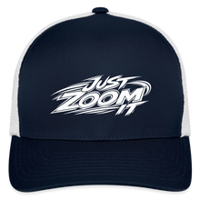 Load image into Gallery viewer, ZOOMI "Just Zoom It" Flexfit Fitted Baseball Cap - navy/white