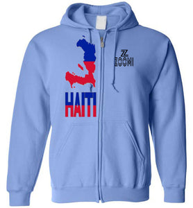 ZOOMI WEARS-HAITIAN-MAP--ZIP HOODIE