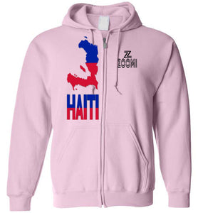 ZOOMI WEARS-HAITIAN-MAP--ZIP HOODIE