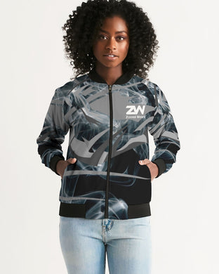 ZOOMI ZMAN-BLACK-N-GRAY Women's Bomber Jacket