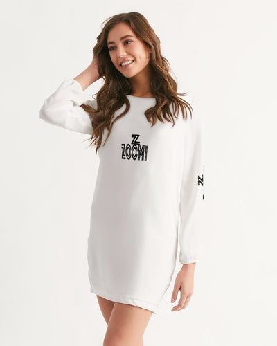 ZOOMI WEARS-WHITE-Women's Long Sleeve Chiffon Dress