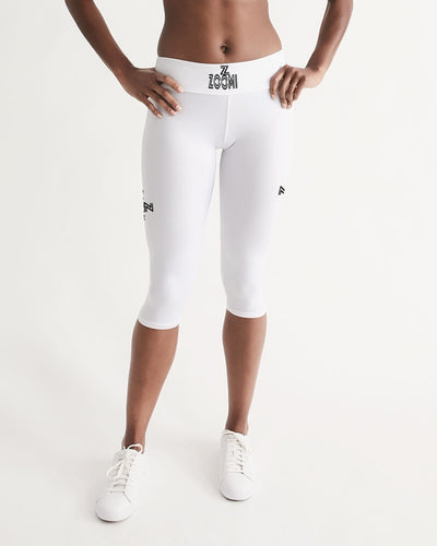 ZOOMI WEARS-WHITE-Women's Mid-Rise Capri