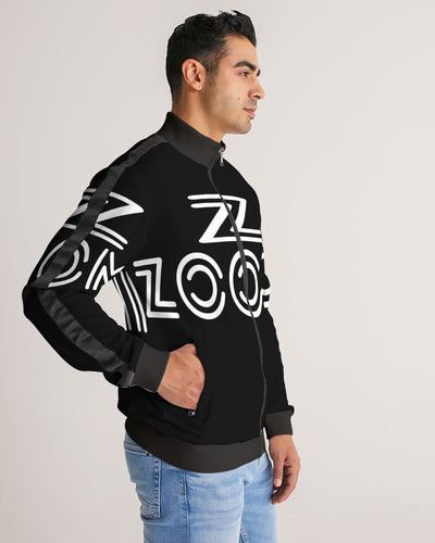 ZOOMI WEARS-BLACK- Men's Stripe-Sleeve Track Jacket