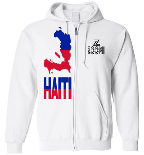 ZOOMI WEARS-HAITIAN-MAP--ZIP HOODIE