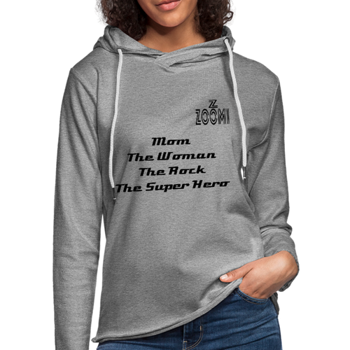 ZOOMI WEARS-MOM-Unisex Lightweight Terry Hoodie - heather gray