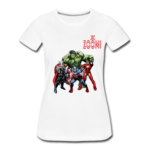 ZOMI WEARS-SUPER HEROES-Women’s Premium T-Shirt - white