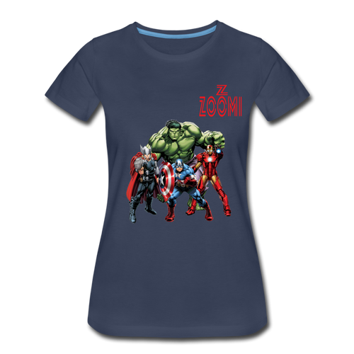 ZOMI WEARS-SUPER HEROES-Women’s Premium T-Shirt - navy