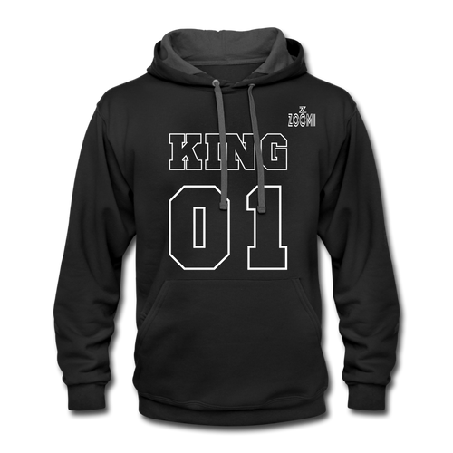 ZOOMI WEARS-KING 01-CONTRAST HOODIE - black/asphalt