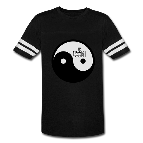 ZOOMI WEARS-YING YANG-Vintage Sport T-Shirt - black/white