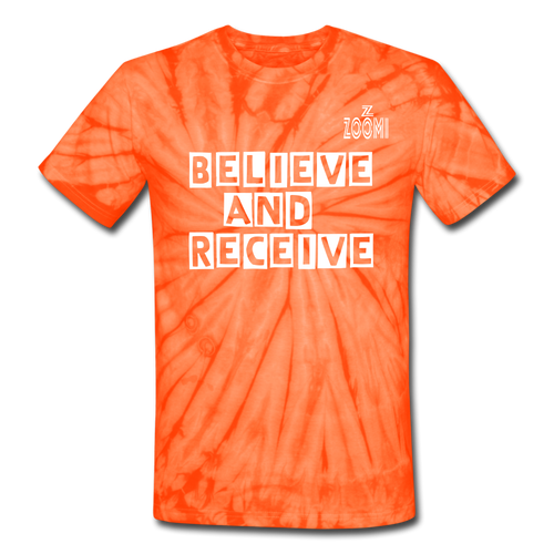 ZOOMI WEARS-GOD'S CORNER-Unisex Tie Dye T-Shirt - spider orange