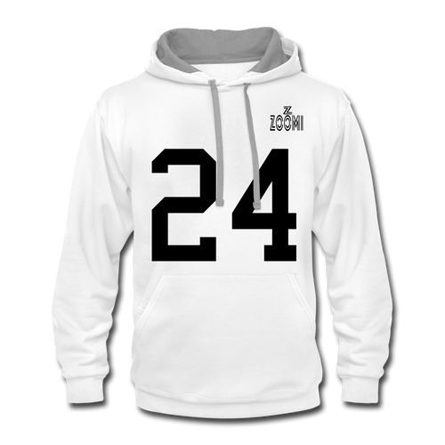 ZOOMI WEAR-24-Contrast Hoodie - white/gray