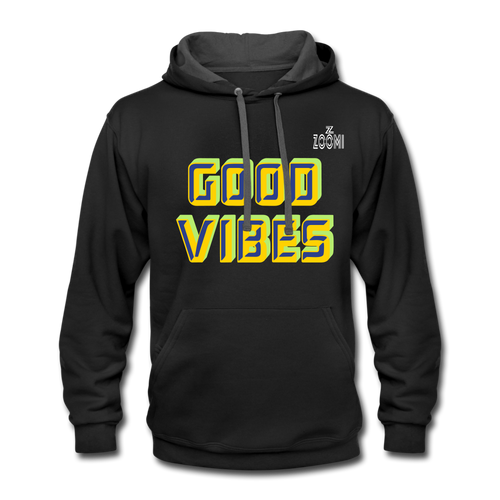ZOOMI WEARS-GOOD VIBES-Contrast Hoodie - black/asphalt