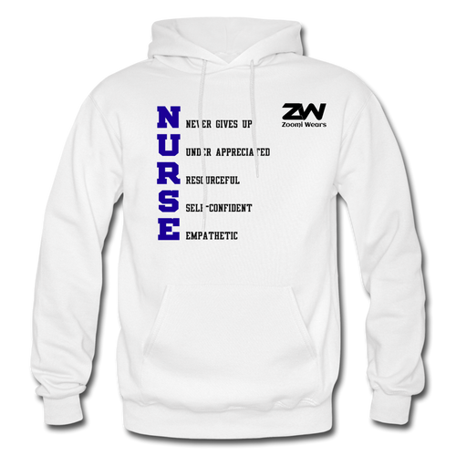 ZOOMI WEARS-UNISEX NURSE- Heavy Blend Adult Hoodie - white