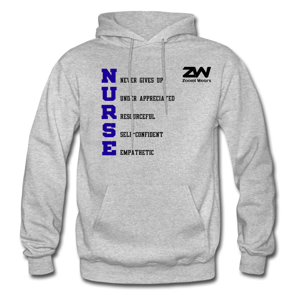 ZOOMI WEARS-UNISEX NURSE- Heavy Blend Adult Hoodie - heather gray