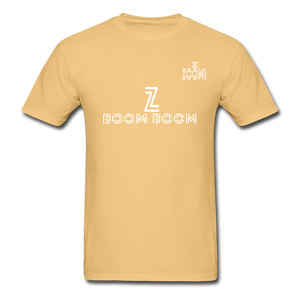 ZOOMI WEARS "BOOM BOOM" Unisex Comfort Wash Garment Dyed T-Shirt - light yellow